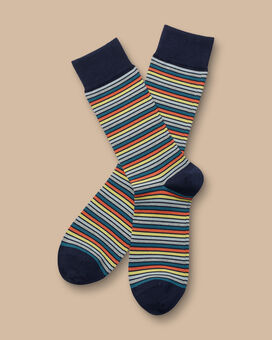 Multi Stripe Socks - Atlantic Green