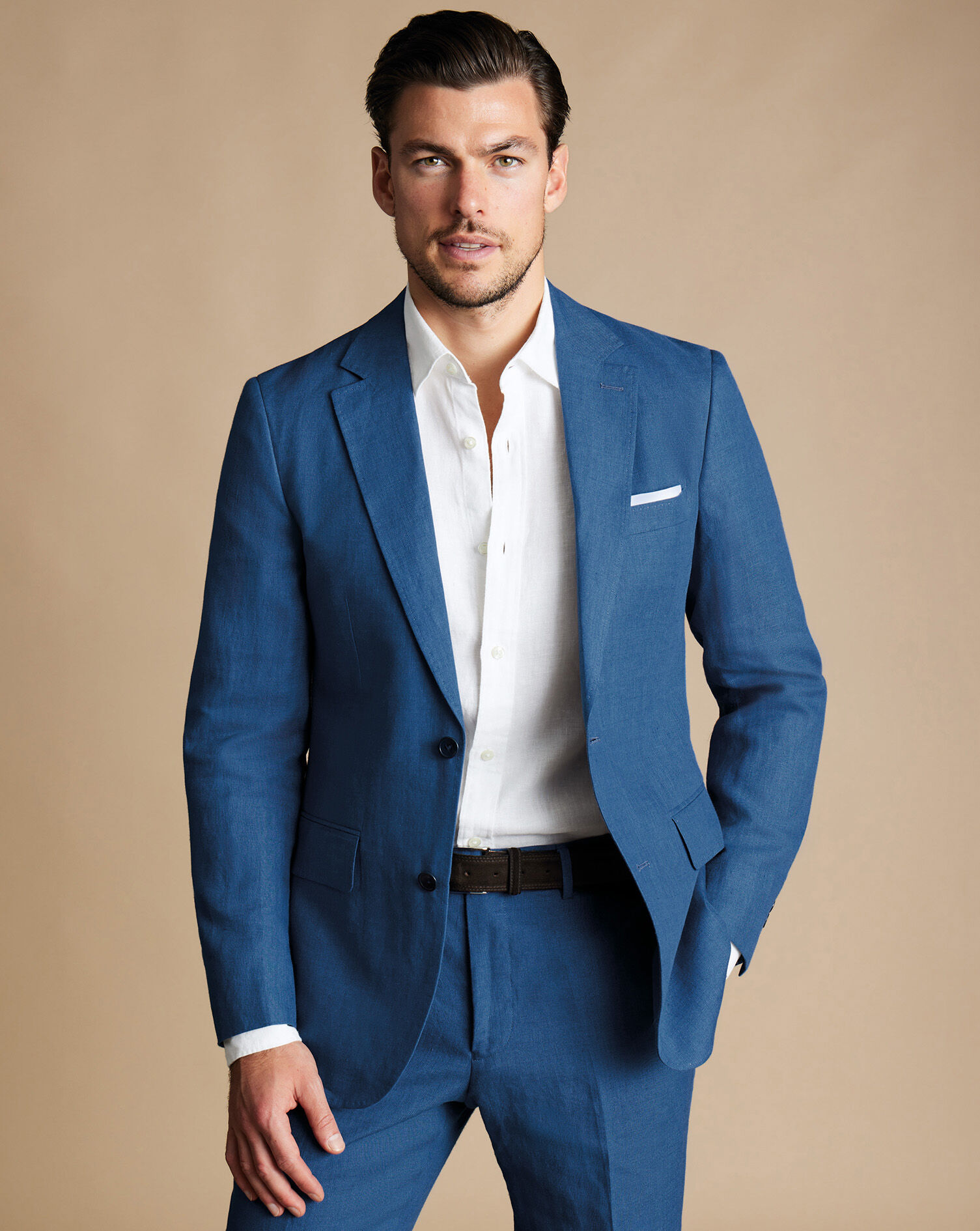 Royal Blue Tailcoat Men Suits Long Jacket Morning Party Grey Pants Slim Fit  Costume Homme 3