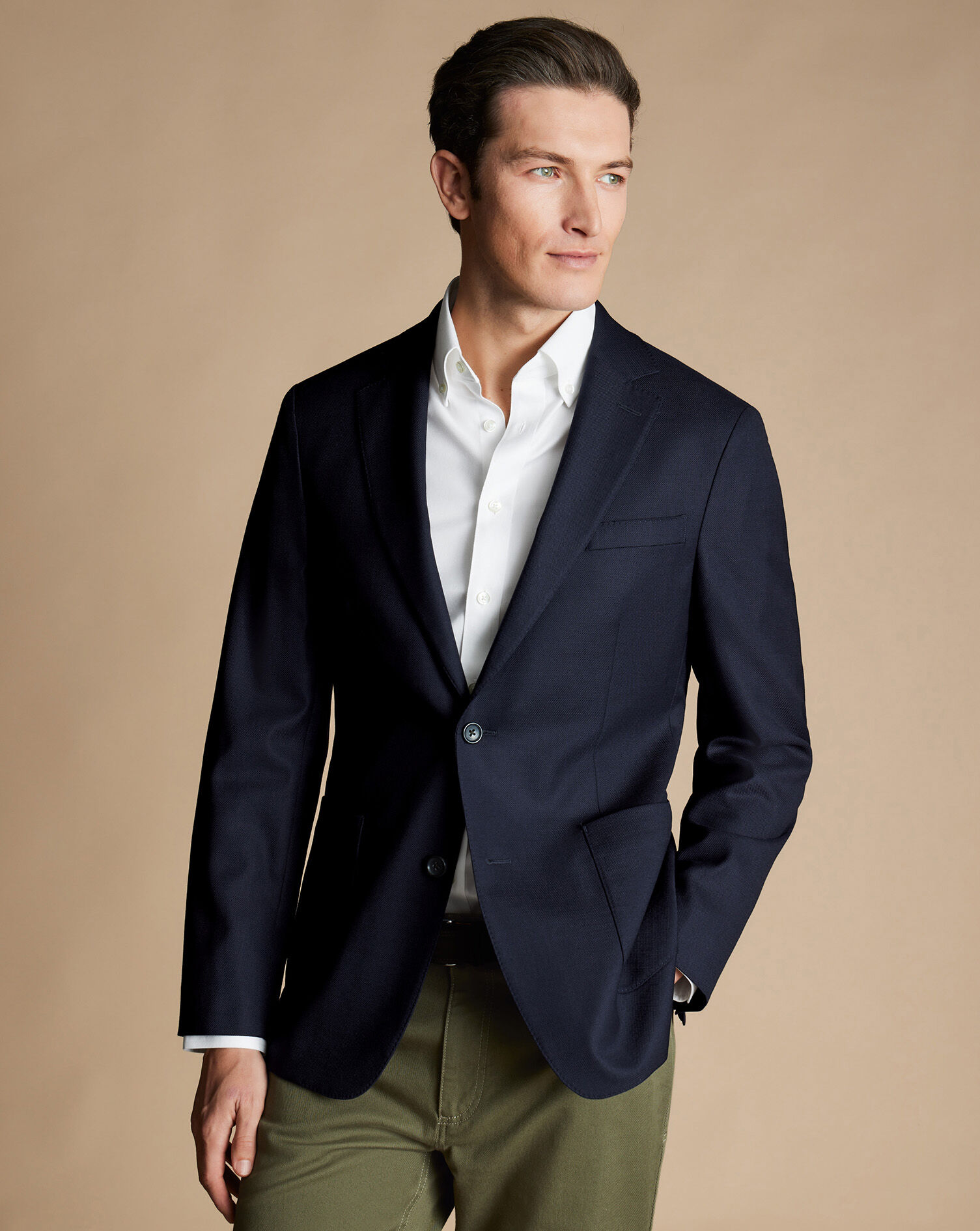 Slim Fit Knitted Textured Navy Blue Men's Blazer – OUTFITLIFT