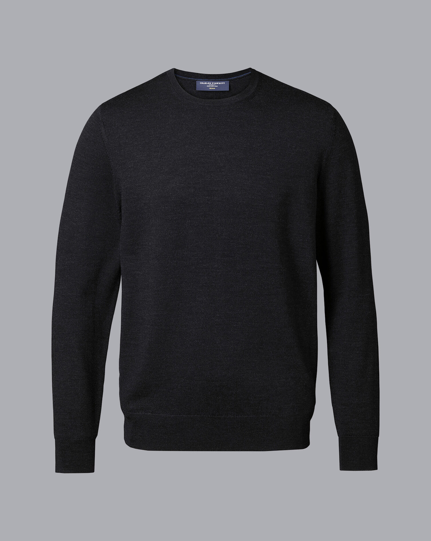 Merino Crew Neck Sweater - Charcoal Grey | Charles Tyrwhitt