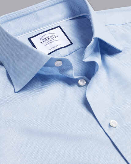 Men's Blue Plain Egyptian cotton shirts | Charles Tyrwhitt