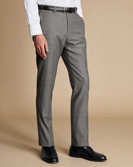 Italian Luxury Flannel Suit Pants - Grey