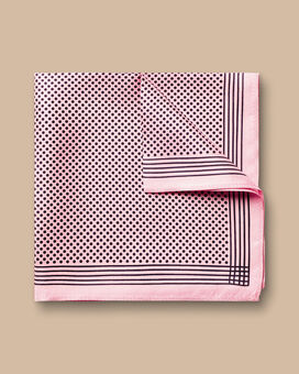 Spot Silk Pocket Square - Pink