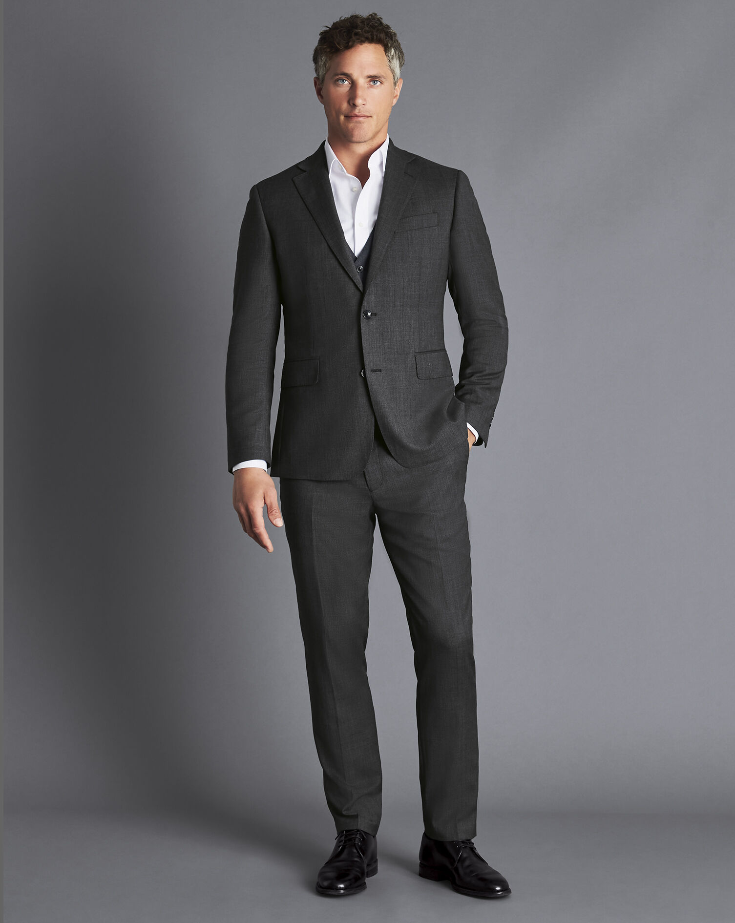 Grey hot sale casual suit