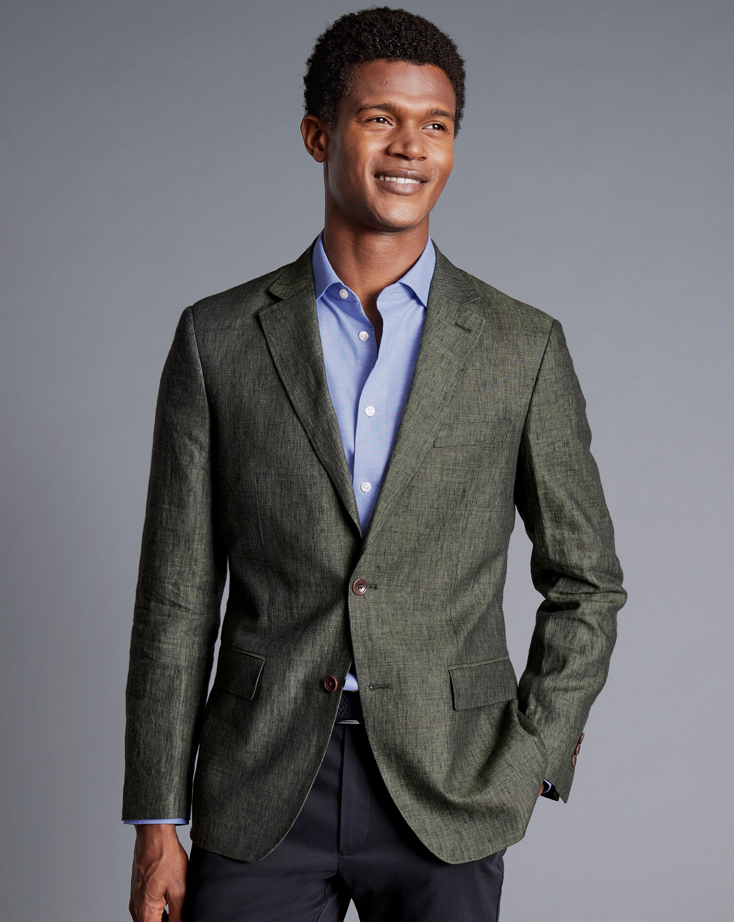 Men's Pure Cotton Linen Jacket Dark Gray – SkinOutfit