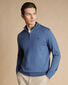 England Rugby Merino Zip Neck Jumper - Steel Blue