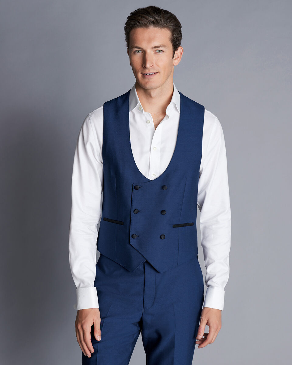 Dinner Suit Waistcoat - Royal Blue | Charles Tyrwhitt