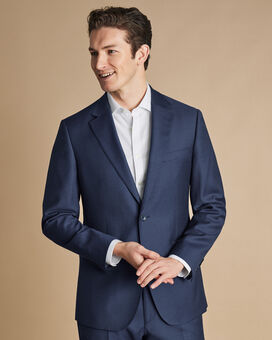 Natural Stretch Twill Suit Jacket - Indigo Blue