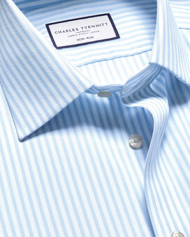 Non-Iron Royal Oxford Stripe Shirt - Sky Blue