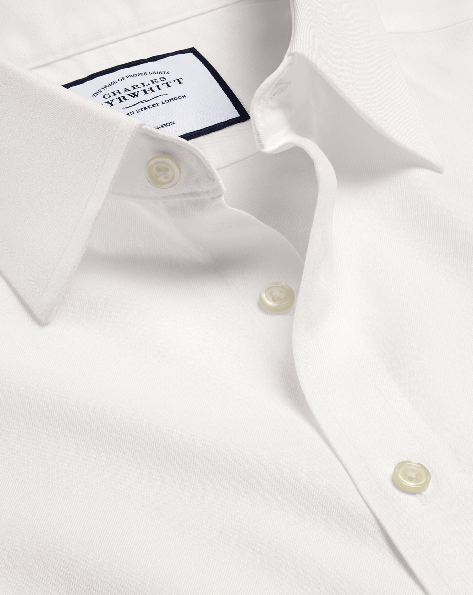 Twill white store dress shirt