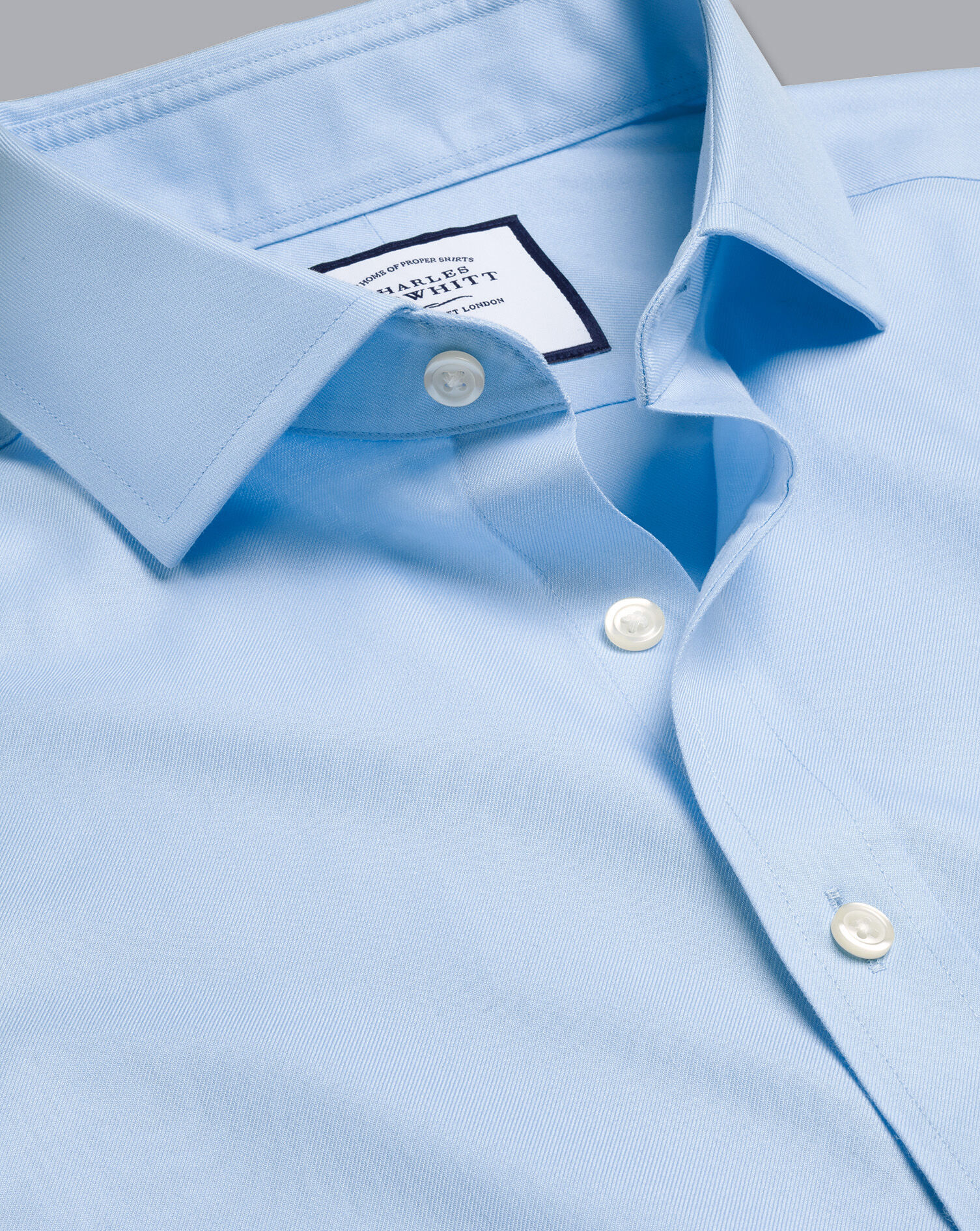 Spread Collar Non-Iron Twill Shirt - Sky Blue