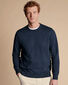 Combed Cotton Crew Neck Jumper - Dark Navy