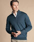 Merino Zip Neck Jumper - Petrol Blue