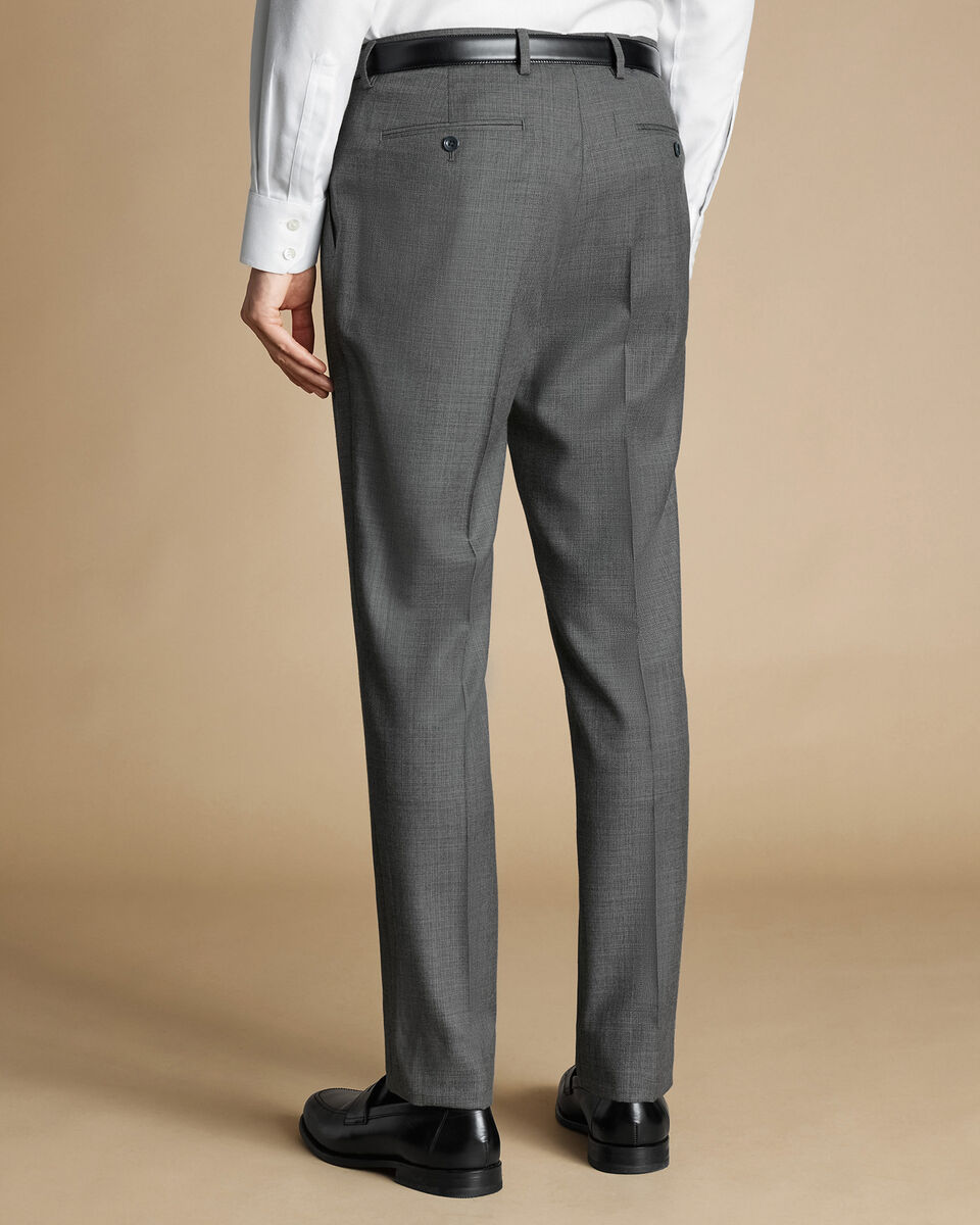 Italian Luxury Suit Trousers - Grey | Charles Tyrwhitt