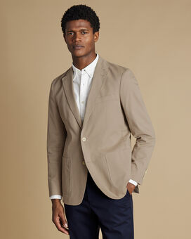 Cotton Stretch Jacket - Taupe
