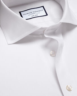 Cutaway Collar Non-Iron Poplin Shirt - White