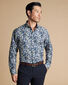 Made with Liberty Fabric Semi-Cutaway Floral Shirt - Ink Blue