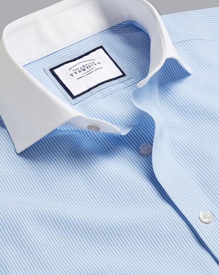 Spread Collar Non-Iron Bengal Stripe Winchester Shirt - Sky Blue ...