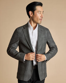 Italian Luxury Check Jacket - Dark Grey