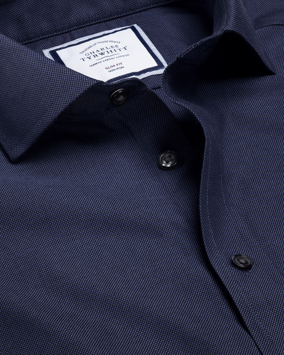 Royal Spread Tyrwhitt Blue | Non-Iron Shirt French Oxford Collar - Charles