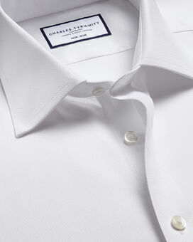 Chemise en oxford royal à col classique sans repassage  - Blanc