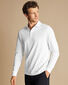 Long Sleeve Tyrwhitt Pique Polo - White