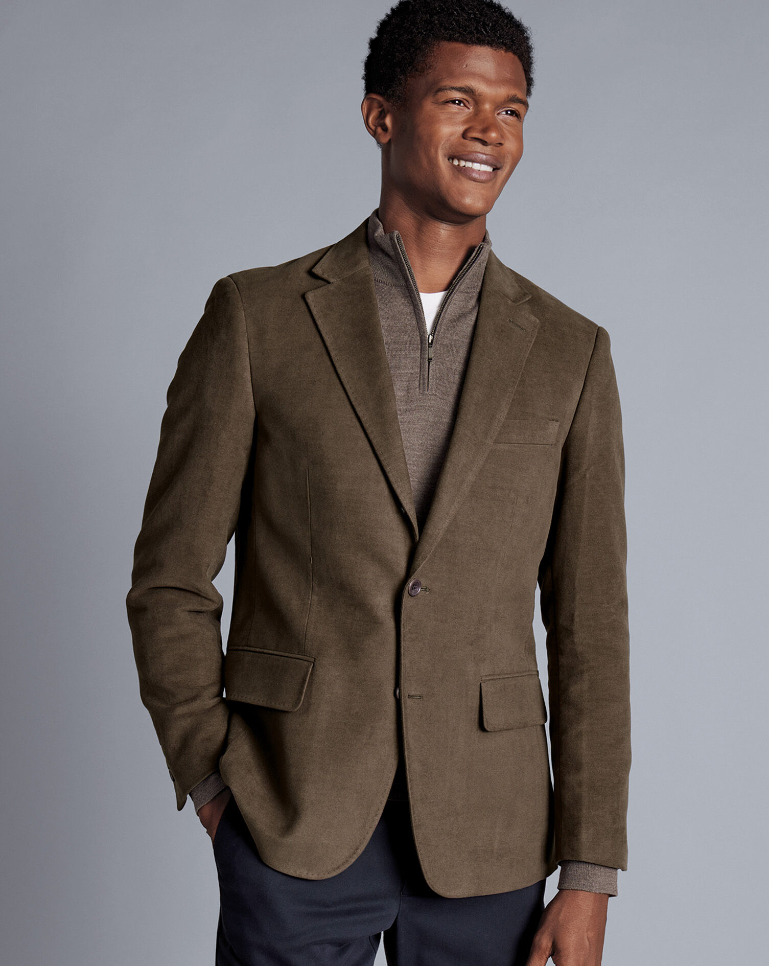 Italian Moleskin Jacket - Mocha