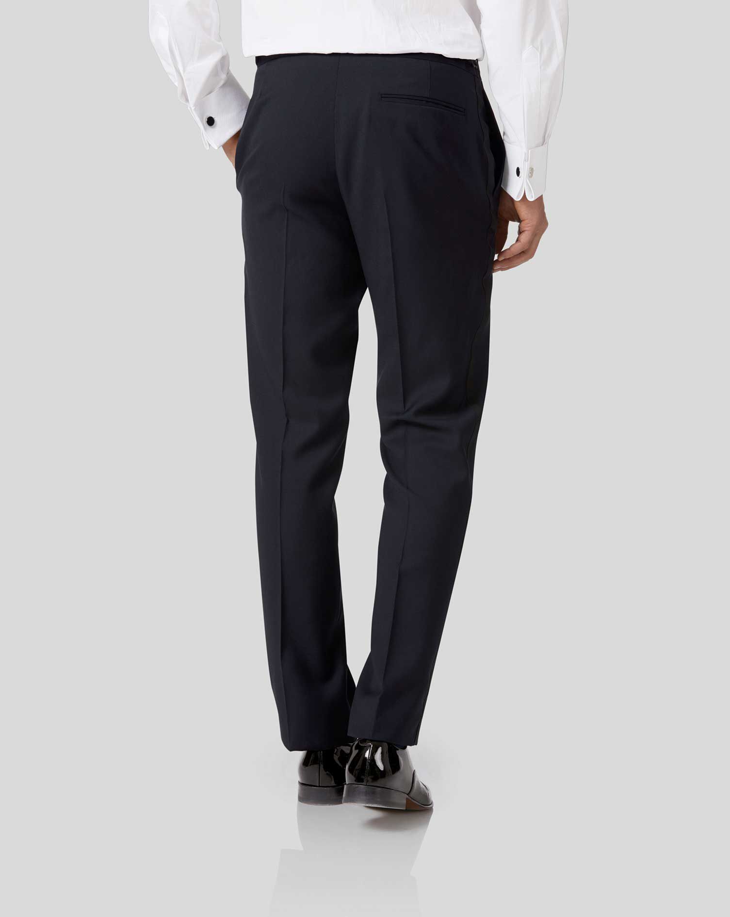 Shop Label M Slim Fit Navy Blue 100% Wool Dress Pants | The Suit Depot