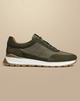 Textile Trainers - Olive Green