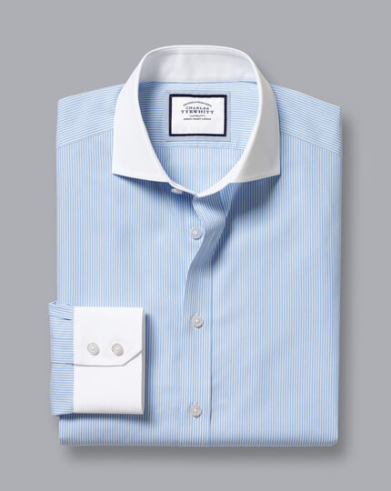 Cutaway Collar Non-Iron Bengal Stripe Winchester Shirt - Sky Blue ...