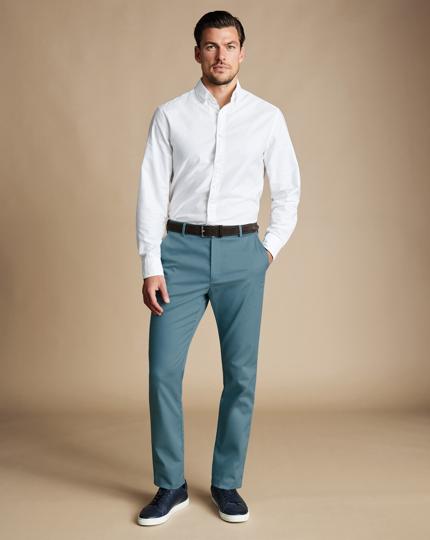 Buy Light Blue Fusion Fit Mens Cotton Trouser Online | Tistabene - Tistabene