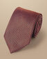 Semi Plain Silk Pattern Tie - Coral Pink