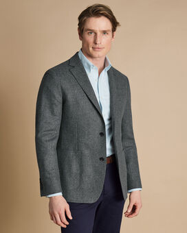 Unstructured Wool Jacket - Grey