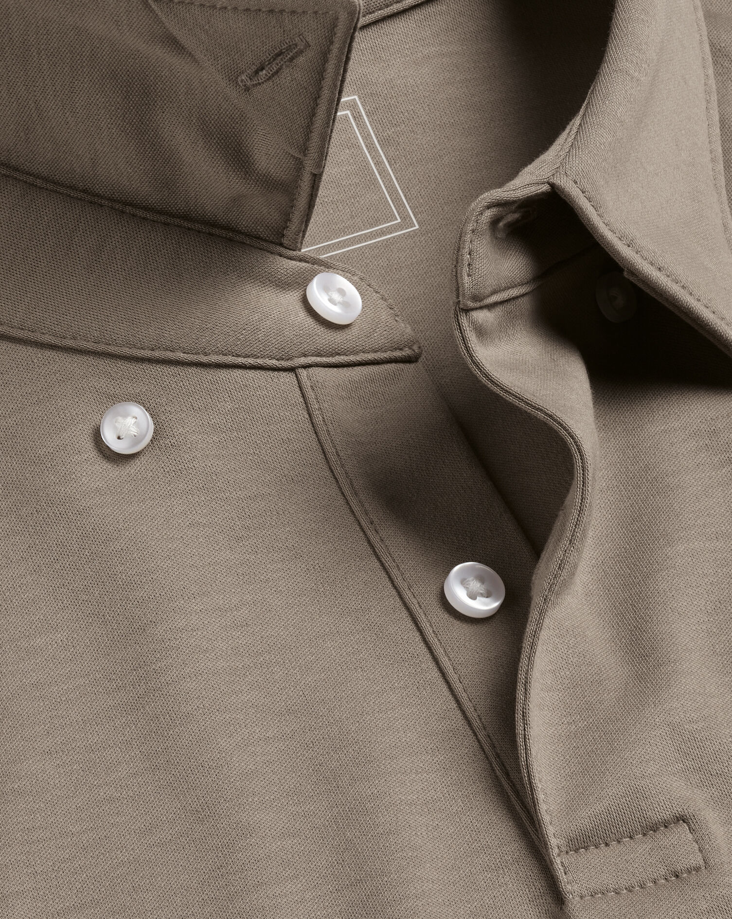 Smart Long Sleeve Jersey Polo - Taupe | Charles Tyrwhitt