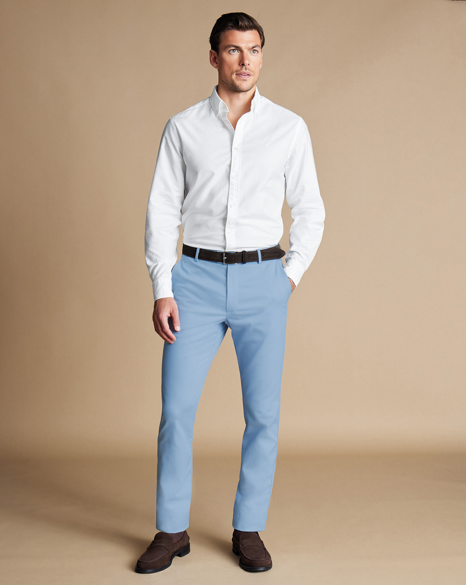Slim Textured Long Sleeve Shirt - Light Blue | Shirts | Politix