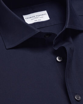 Cutaway Collar Non-Iron Twill Shirt - Navy