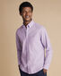 Button-Down Collar Stretch Washed Oxford Shirt - Lilac Purple