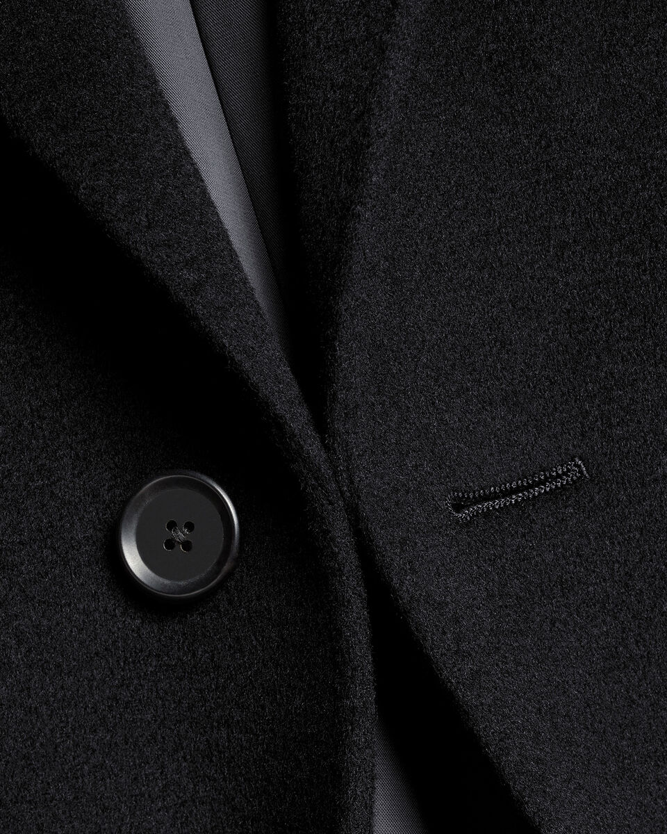 Wool Overcoat - Black | Charles Tyrwhitt