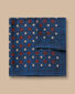 Medallion Silk Wool Pocket Square - Royal Blue