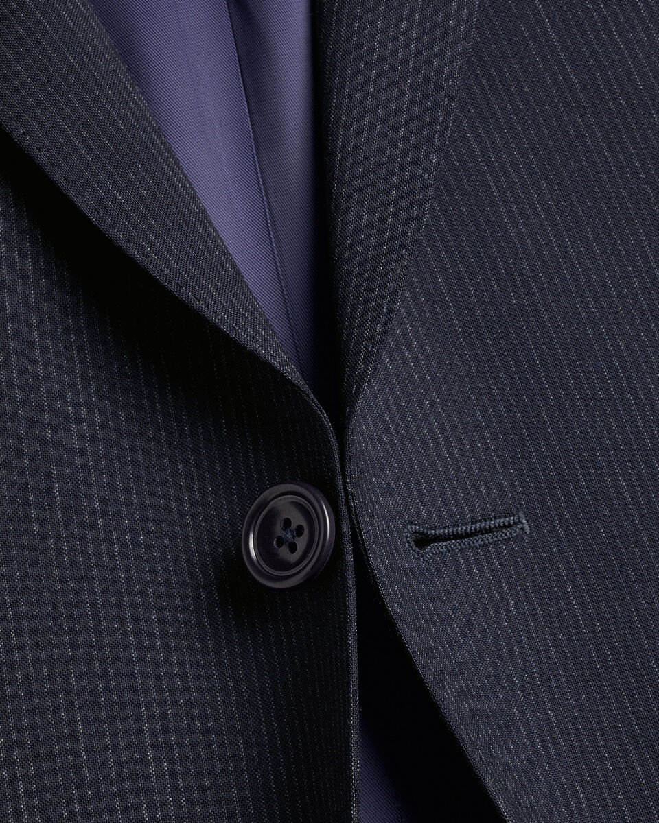 Melange Pinstripe Suit Jacket - Dark Navy | Charles Tyrwhitt