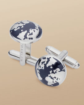 Boutons de manchette globes - Bleu marine