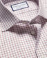 Semi-Cutaway Egyptian Cotton Windowpane Shirt - Maroon Red