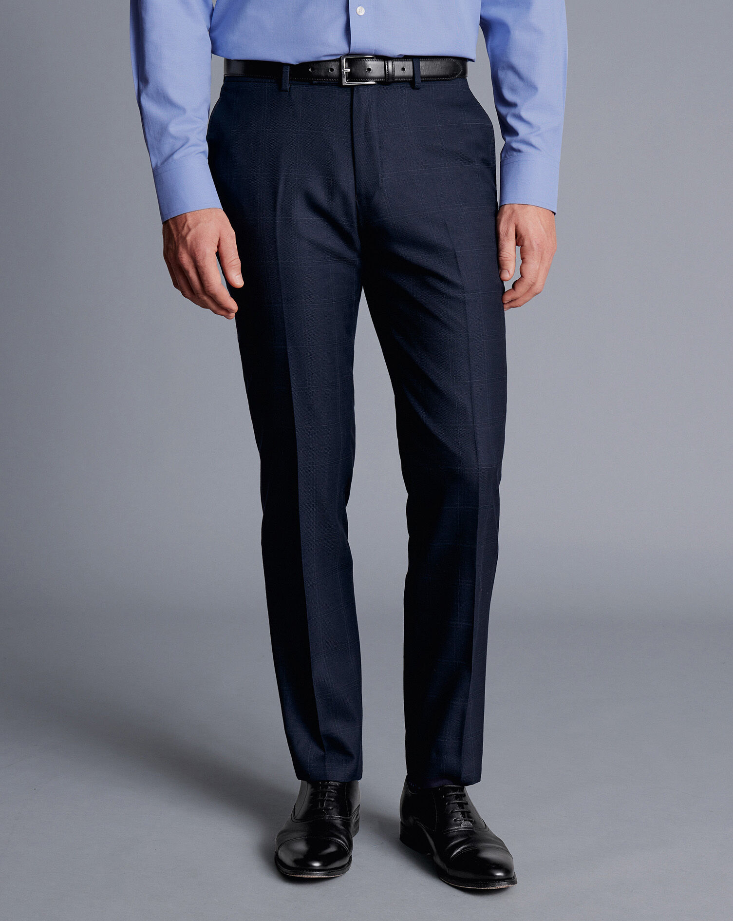 Men Slant Pocket Tailored Trousers - Navy Blue
