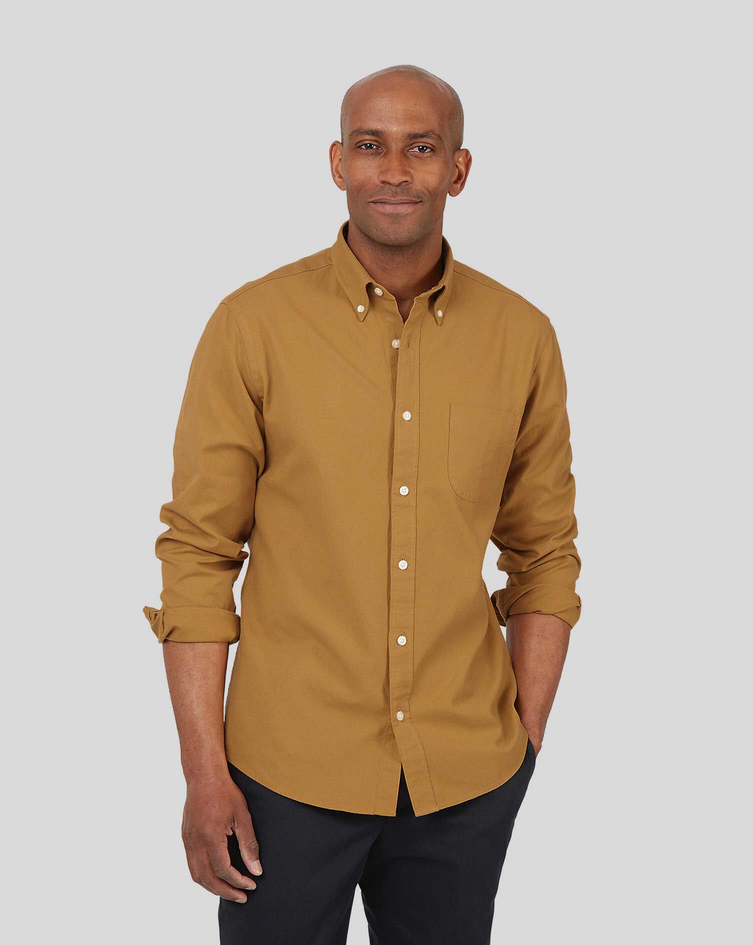 tan oxford shirt