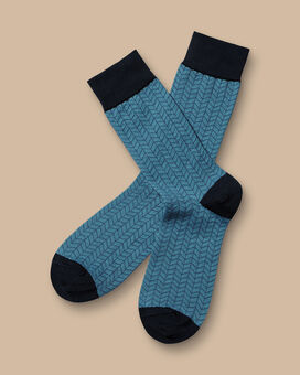 Chevron Socks - Ocean Blue