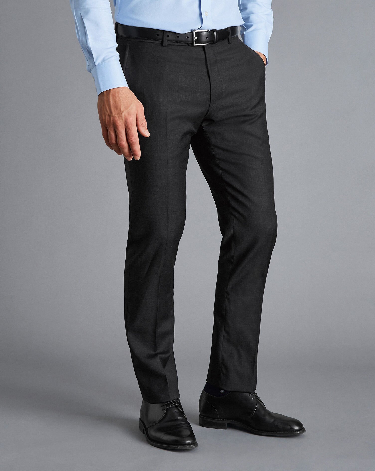 Shop WES Formals Charcoal Ultra SlimFit Trousers Online  Westside
