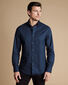 Button-Down Collar Brushed Cotton Twill Shirt - Indigo Blue