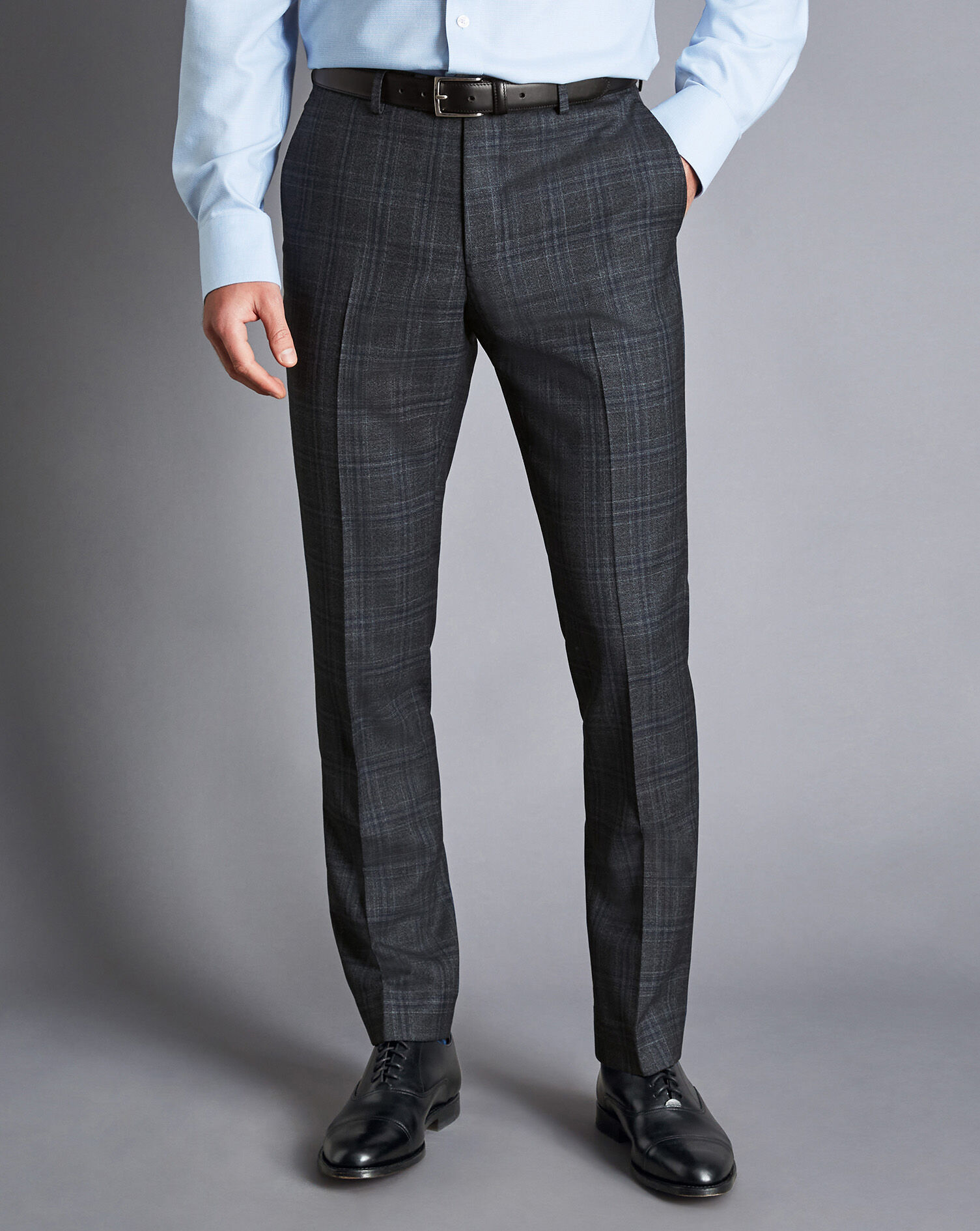 Check Trouser | Charcoal Grey Prince Of Wales Trouser – Modshopping Clothing