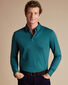 Long Sleeve Smart Jersey Polo - Teal Green