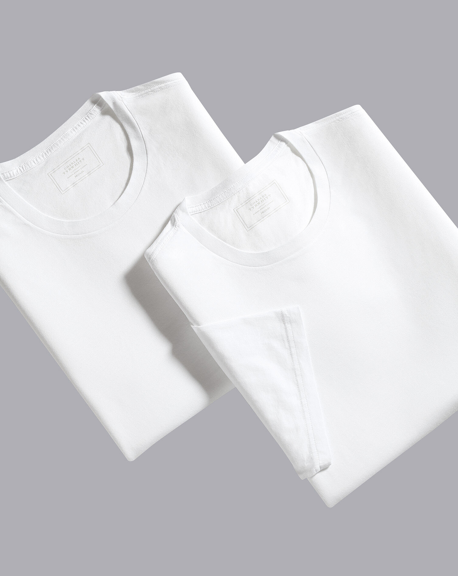 2 Pack Crew Neck Cotton Undershirts - White | Charles Tyrwhitt